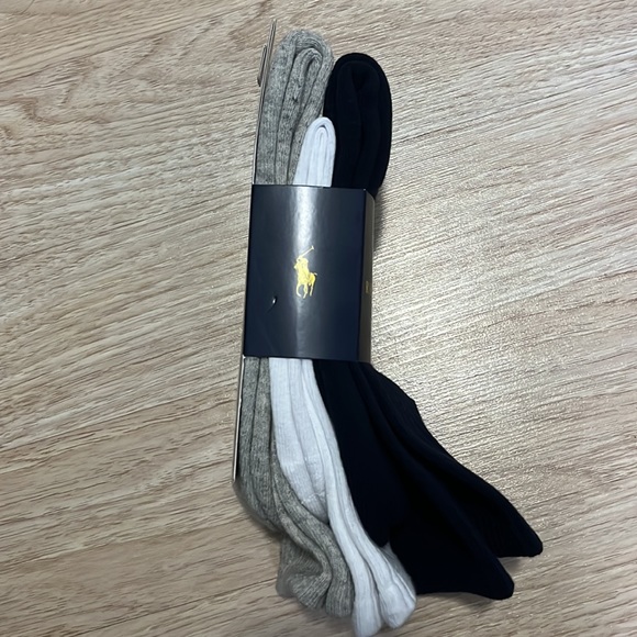 Polo Ralph Lauren 3-Pack Double Bar Stripe Crew Socks - Picture 3 of 3